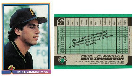 Pittsburgh Pirates - Mike Zimmerman - Rookie Card