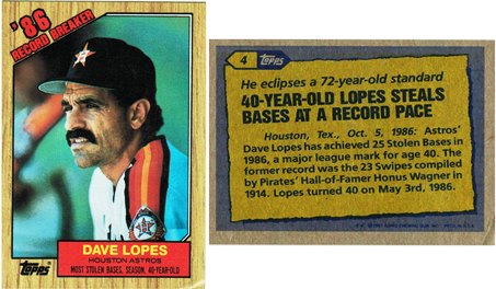 Houston Astros - Dave Lopes - 1986 Record Breaker