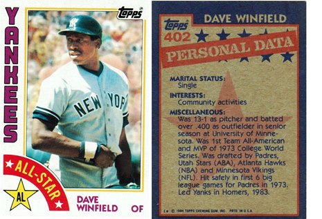 New York Yankees - Dave Winfield - All Star