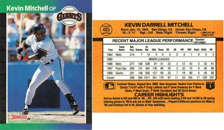 San Francisco Giants - Kevin Mitchell - #1