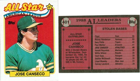 Oakland Athletics - Jose Conseco - All Star