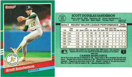 Oakland Athletics - Scott Sanderson