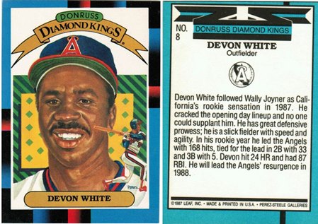 California Angels - Devon White - Donruss Diamond Kings