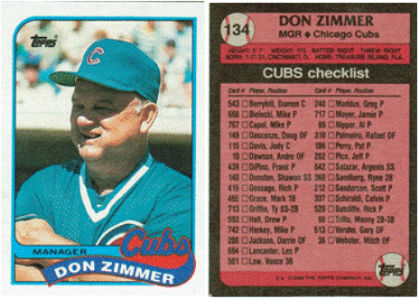 Chicago Cubs - Don Zimmer - Manager - #1