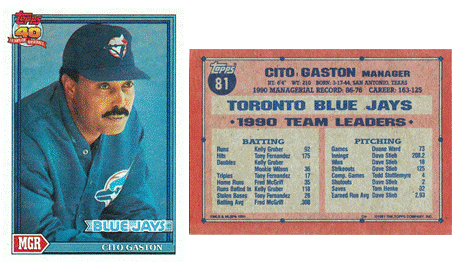 Toronto Blue Jays - Cito Gaston - Manager