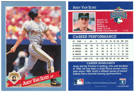 Pittsburgh Pirates - Andy Van Slyke - Hostess Baking Co