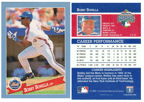 New York Mets - Bobby Bonilla - Hostess Baking Co