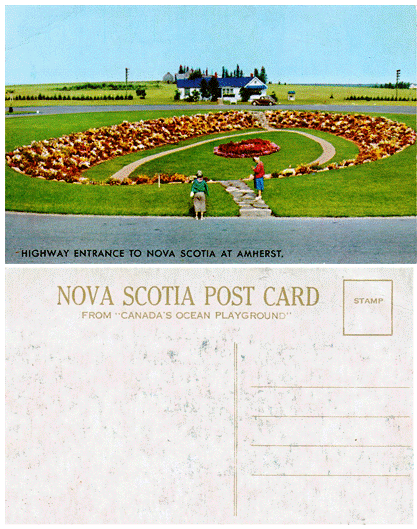 Postcard - Hwy Entrance to Nova Scotia - #1