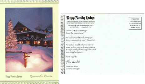 Postcard - Trapp Family Lodge - Stowe, VT