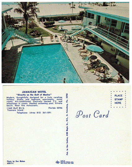 Postcard - Jamaican Motel - Treasure Island, FL - #2