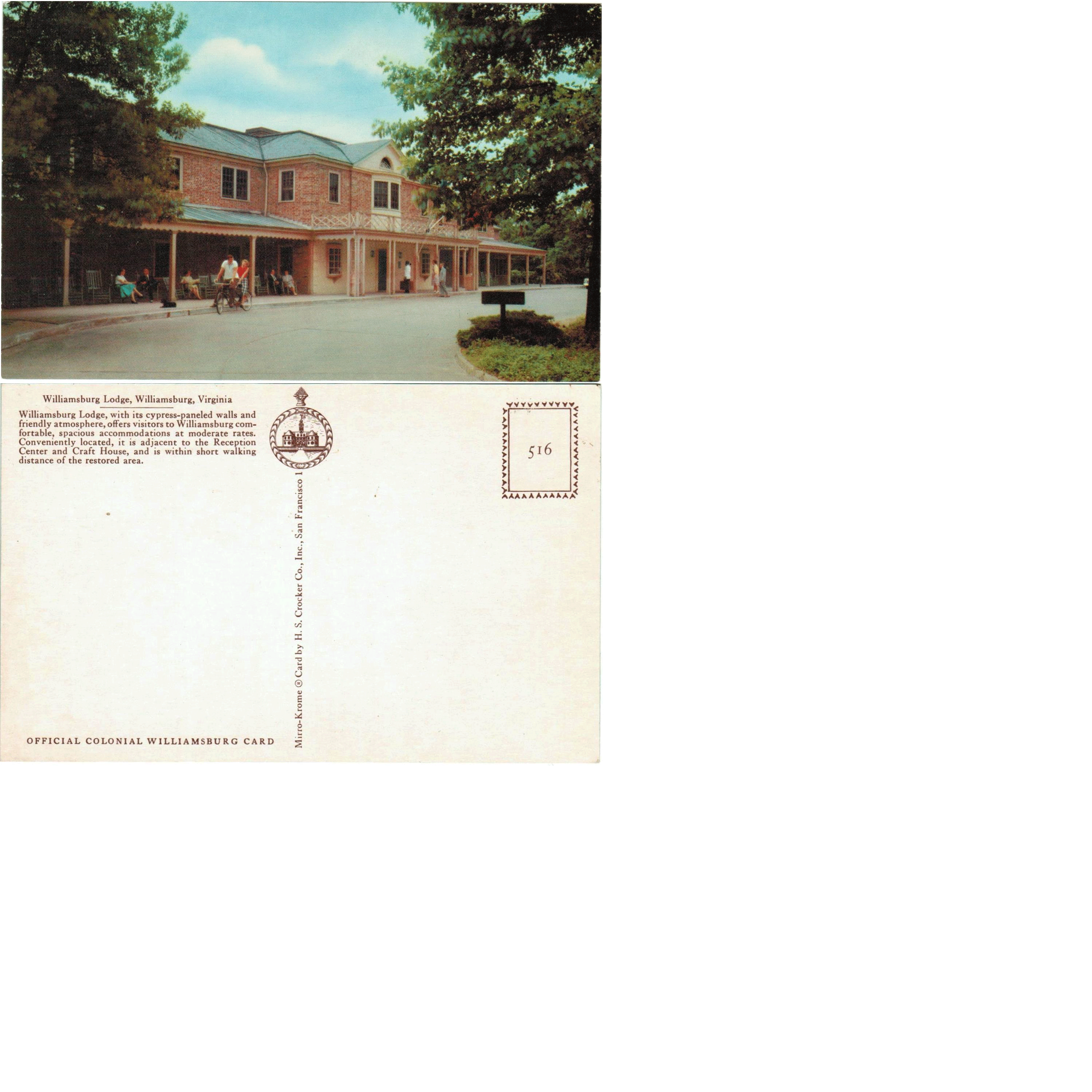 Postcard - Williamsburg Lodge - Williamsburg, VA