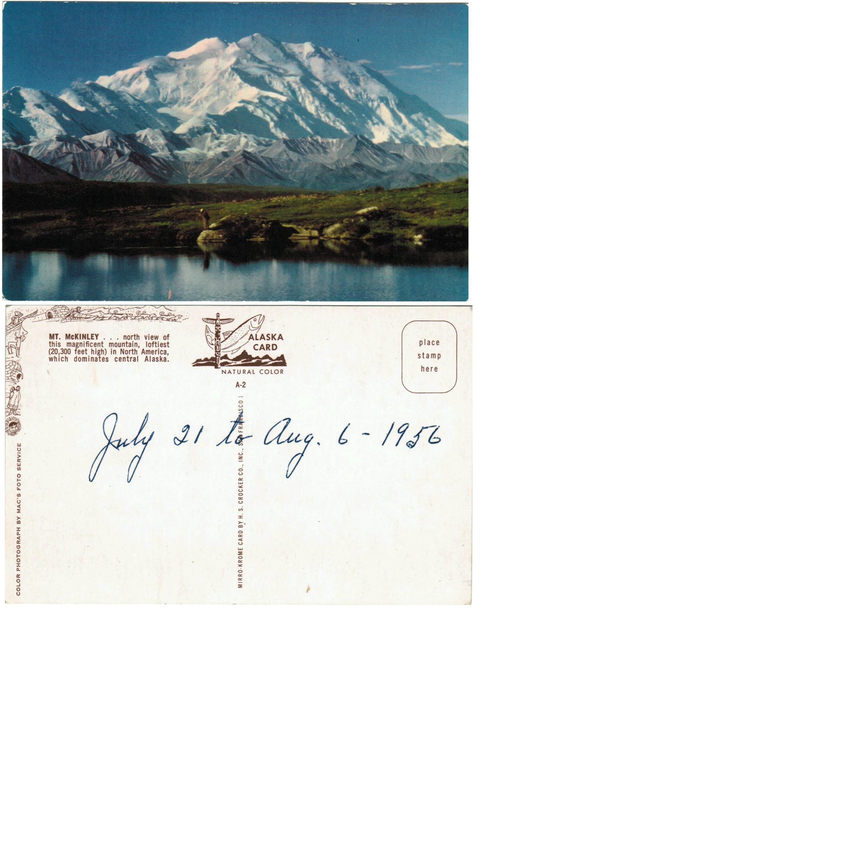 Postcard - Mt McKinley - Alaska