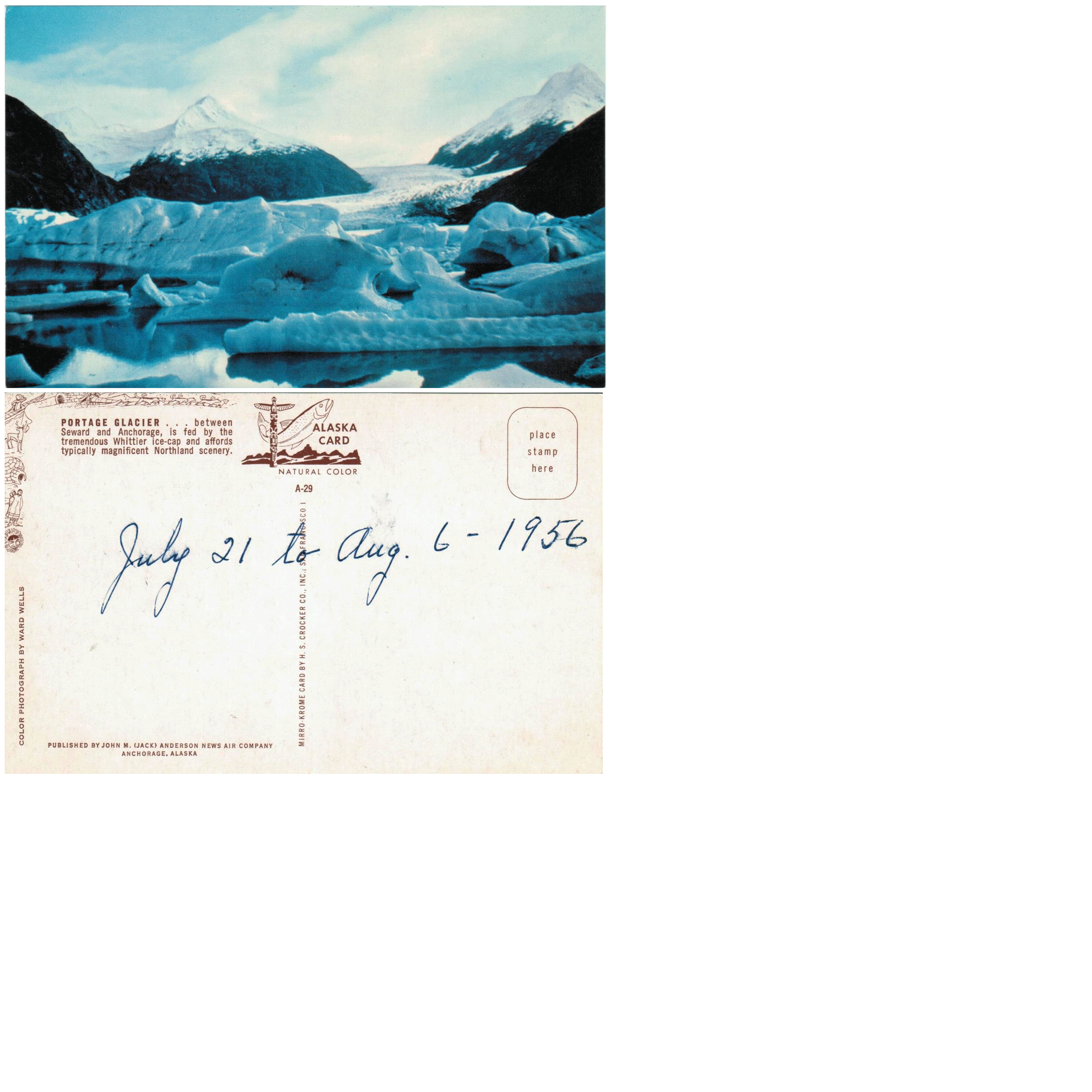 Postcard - Portage Glacier - Alaska