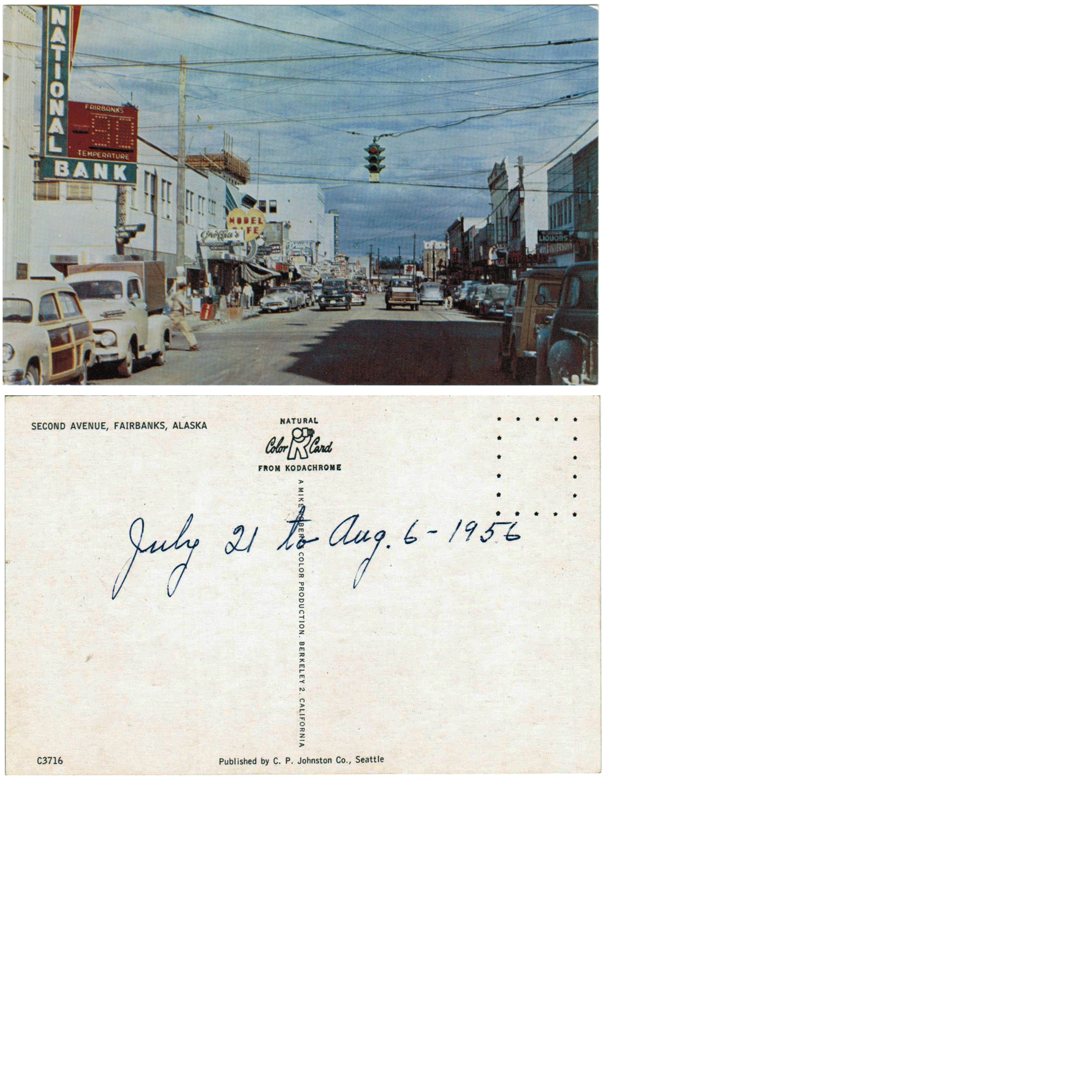 Postcard - 2nd Ave - Fairbanks, Alaska