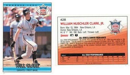 San Francisco Giants - Will Clark - All Star