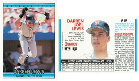 San Francisco Giants - Darren Lewis - #2