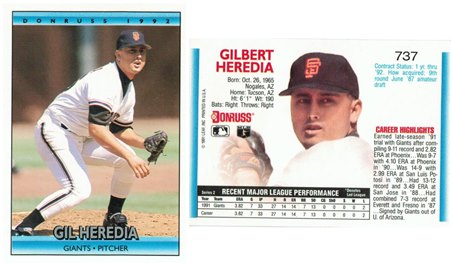 San Francisco Giants - Gil Heredia - Rookie Card