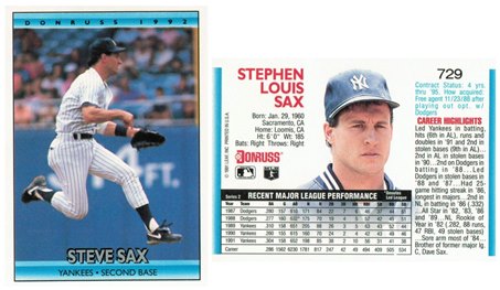 New York Yankees - Steve Sax - #2