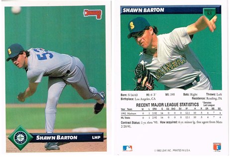 Seattle Mariners - Shawn Barton - Rookie Card