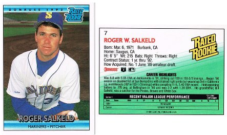 Seattle Mariners - Roger Salkeld - Rookie Card