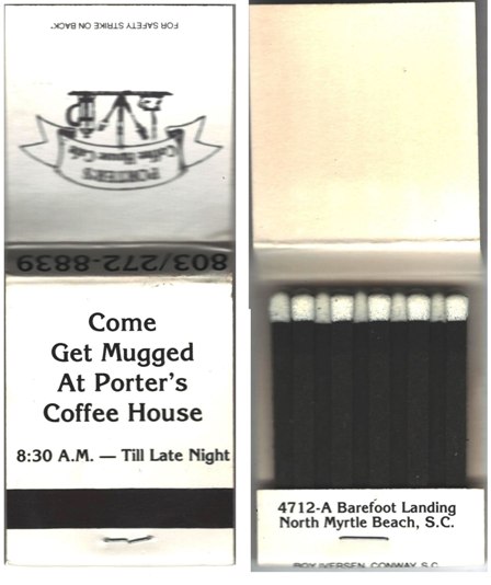 Matchbook - PORTER'S 	Coffee House Café