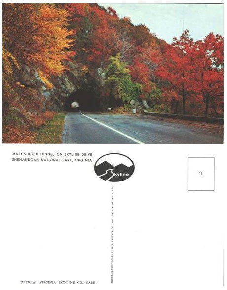 Postcard - Mary's Rock Tunnel - Skyline Drive, VA