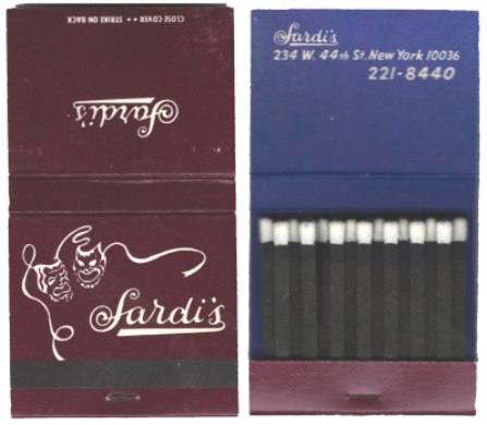 Matchbook - Sardi's Restaurant