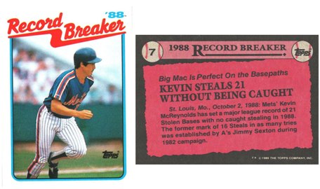 New York Mets - Kevin McReynolds - Record Breaker