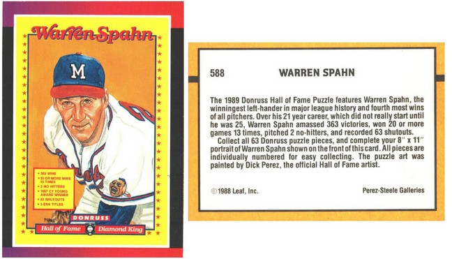 Atlanta Braves - Warren Spahn - Diamond King Puzzle - #4