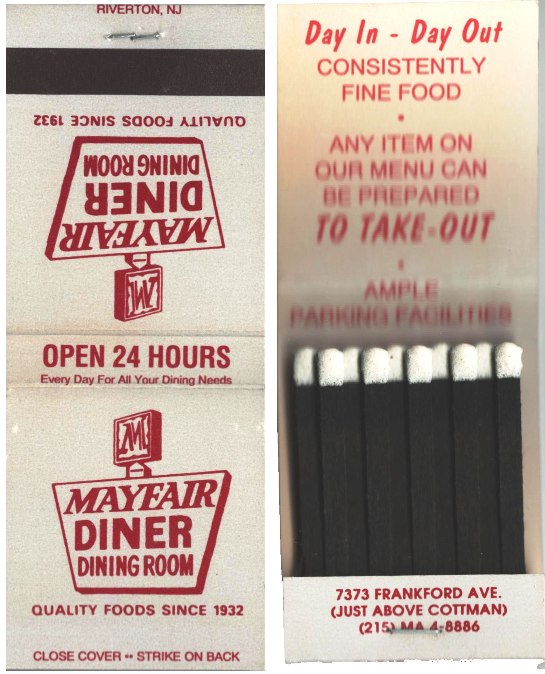 Matchbook - Mayfair Diner