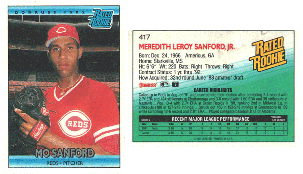 Cincinnati Reds - Mo Sanford - Rated Rookie