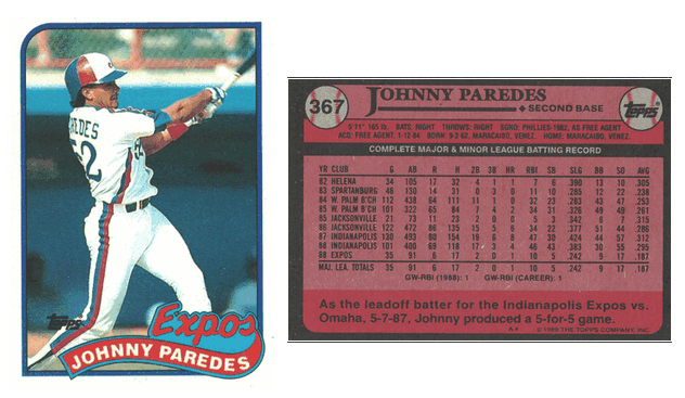 Montreal Expos - Johnny Paredes