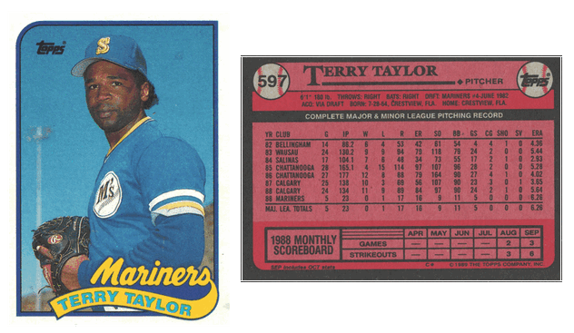 Seattle Mariners - Terry Taylor - Rookie Card