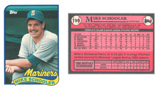 Seattle Mariners - Mike Schooler - Rookie Card (199)