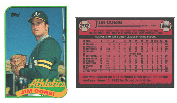 Oakland Athletics - Jim Corsi