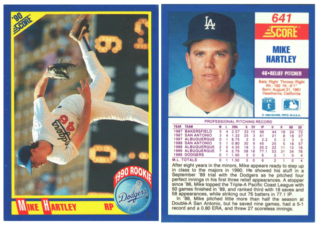 Los Angeles Dodgers - Mike Hartley - Rookie Card