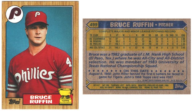 Philadelphia Phillies - Bruce Ruffin - Rookie Card