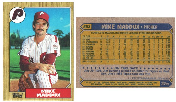 Philadelphia Phillies - Mike Maddux - Rookie Card