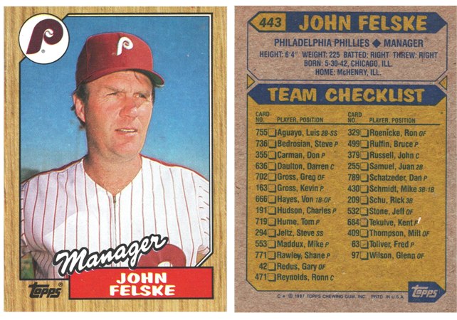 Philadelphia Phillies - John Felske - Manager