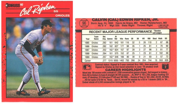 Baltimore Orioles - Cal Ripken, Jr (96)