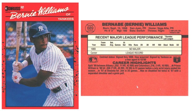 New York Yankees - Bernie Williams - Rookie Card