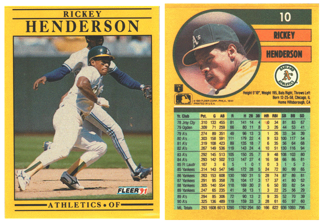 Oakland Athletics - Rickey Henderson - #3