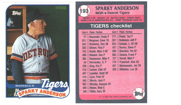 Detroit Tigers - Sparky Anderson - Manager