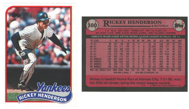 New York Yankees - Rickey Henderson - #3