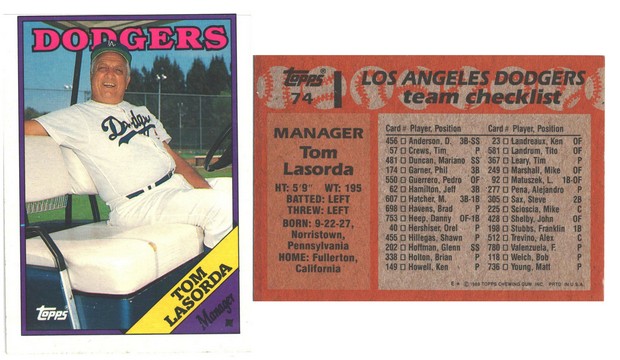 Los Angeles Dodgers - Tom Lasorda - Manager - #2