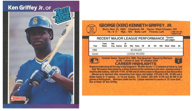 Seattle Mariners - Ken Griffey, Jr - Rookie Card (33)