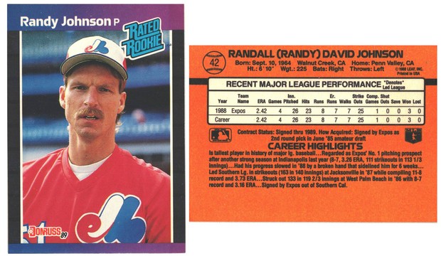 Montreal Expos - Randy Johnson - Rookie & Error Card - #2