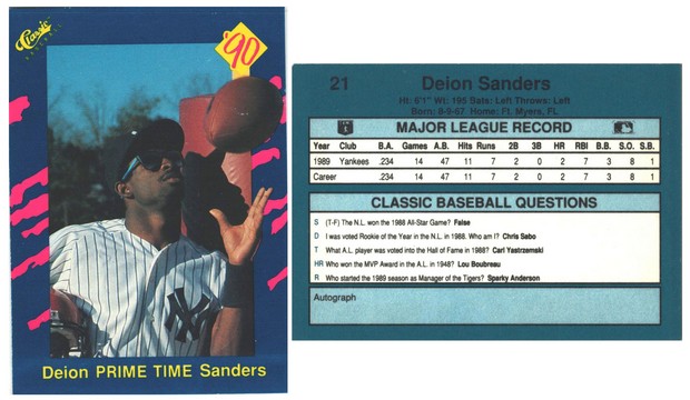 New York Yankees - Deion "PRIME TIME" Sanders