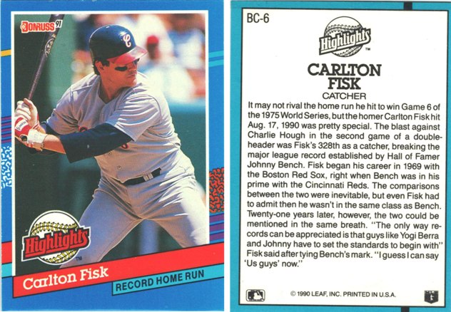 Chicago White Sox - Carlton Fisk - Bonus Card