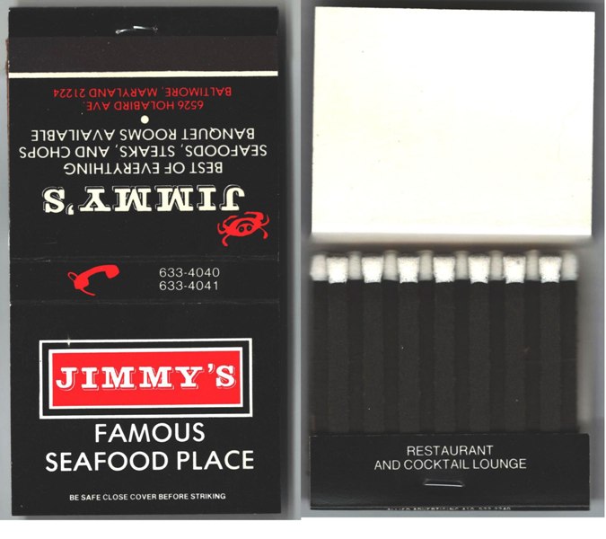 Matchbook - Jimmy's Famous Seafood Restaurant